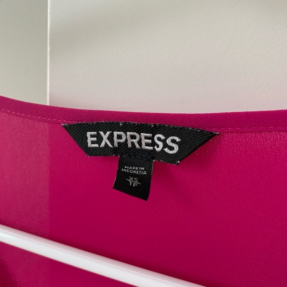 Express Women's Fuchsia Long Sleeve Blouse - Picture 3 of 3